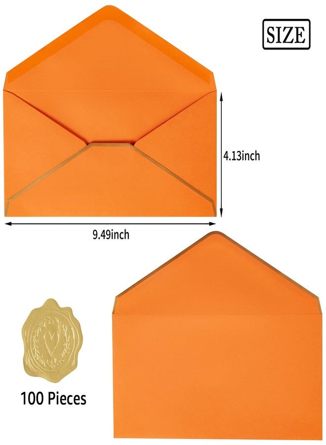 Topeen 100 Pack #10 Business Envelopes with Gold Border, Self Seal Standard Envelopes with Gold Stickers for Office, Checks, Letter Mailing, Invoices, 4 1/8 x 9 1/2 Inches (Black) - Image 2